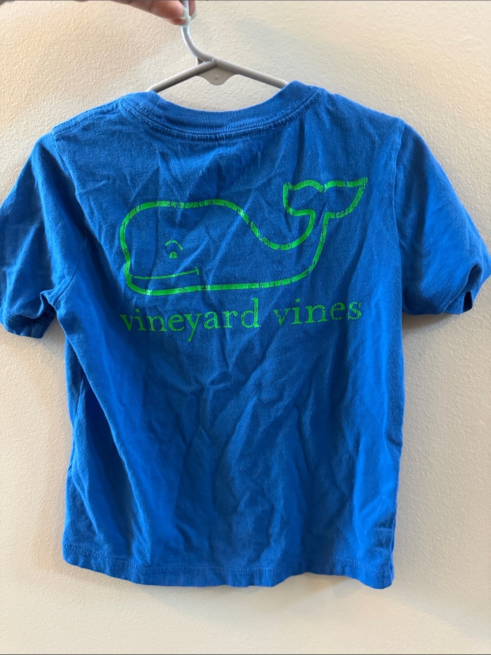 Vineyard Vines Royal Blue Tee with Green Whale Graphic